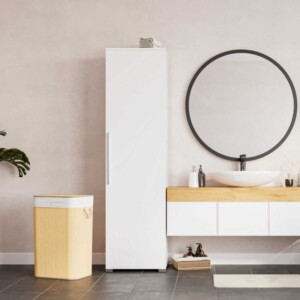 Ντουλάπα ρούχων - παπουτσοθηκη 16 ζευγών Diamond Megapap μονόφυλλη χρώμα λευκό gloss 50x35x187εκ. - Image 2