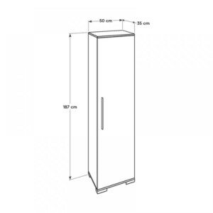 Ντουλάπα ρούχων - παπουτσοθηκη 16 ζευγών Diamond Megapap μονόφυλλη χρώμα λευκό gloss 50x35x187εκ. - Image 5