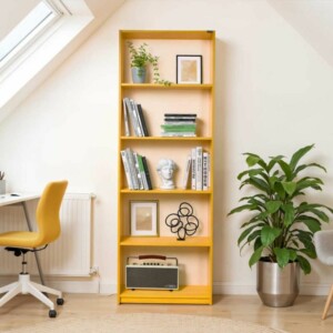 Βιβλιοθήκη Max Megapap χρώμα κίτρινο 58x23x170εκ. - Image 2
