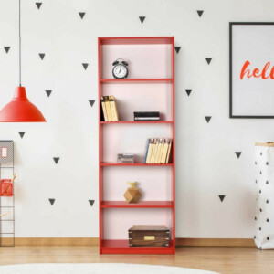 Βιβλιοθήκη Max Megapap χρώμα κόκκινο 58x23x170εκ. - Image 3