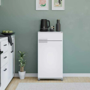 Ντουλάπι Diamond Megapap τροχήλατο χρώμα λευκό gloss 50x40x100εκ. - Image 3