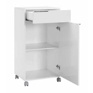 Ντουλάπι Diamond Megapap τροχήλατο χρώμα λευκό gloss 50x40x100εκ. - Image 6