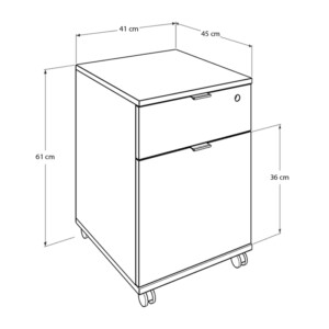 Συρταριέρα γραφείου Rio Megapap τροχήλατη χρώμα sonoma 41x45x61εκ. - Image 5