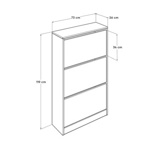 Παπουτσοθήκη Flat Duo Megapap 18 ζεύγων χρώμα λευκό 73x26x119εκ. - Image 5
