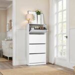 Παπουτσοθήκη Flat Duo Megapap 24 ζευγών χρώμα λευκό 73x26x157εκ. - Image 2