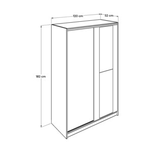 Ντουλάπα ρούχων Slide Megapap συρόμενη με καθρέφτη σε χρώμα sonoma 120x52x182εκ. - Image 6