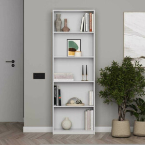 Βιβλιοθήκη Max Megapap χρώμα λευκό 58x23x170εκ. - Image 2