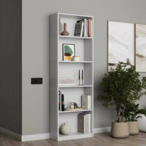 Βιβλιοθήκη Max Megapap χρώμα λευκό 58x23x170εκ. - Image 4