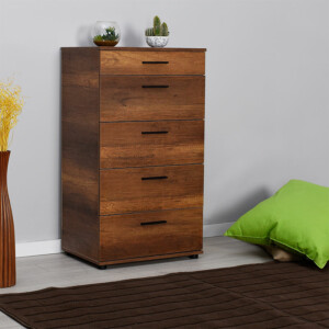 Συρταριέρα Trendline Megapap χρώμα καρυδί 60x44x108εκ. - Image 2