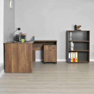 Γραφείο διευθυντικό Rio Megapap γωνιακό αναστρέψιμο χρώμα καρυδί 160x144x75εκ. - Image 3