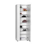 Ντουλάπα ρούχων - παπουτσοθήκη 30 ζευγών Porto μονόφυλλη με καθρέφτη λευκή 60x36x187εκ. - Image 5