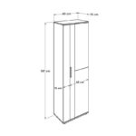 Ντουλάπα ρούχων - παπουτσοθήκη 30 ζευγών Porto μονόφυλλη με καθρέφτη λευκή 60x36x187εκ. - Image 6