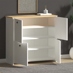 Παπουτσοθήκη - Μπουφές Cube Megapap 16 ζευγών χρώμα λευκό - oak 92x31x92εκ. - Image 2