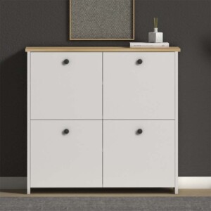 Παπουτσοθήκη - Μπουφές Cube Megapap 16 ζευγών χρώμα λευκό - oak 92x31x92εκ. - Image 3