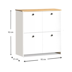 Παπουτσοθήκη - Μπουφές Cube Megapap 16 ζευγών χρώμα λευκό - oak 92x31x92εκ. - Image 5