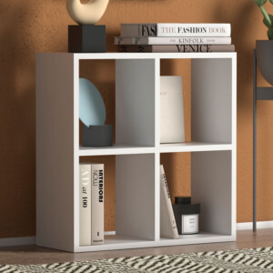 Βιβλιοθήκη Cube Megapap χρώμα λευκό 60x23x60εκ. - Image 2