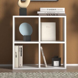 Βιβλιοθήκη Cube Megapap χρώμα λευκό 60x23x60εκ. - Image 3