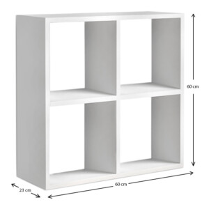 Βιβλιοθήκη Cube Megapap χρώμα λευκό 60x23x60εκ. - Image 4