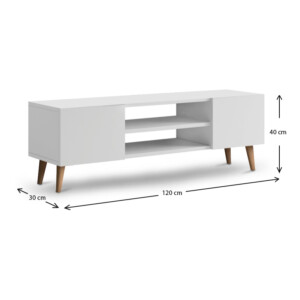 Έπιπλο τηλεόρασης Etna Megapap χρώμα λευκό 120x30x40εκ. - Image 5