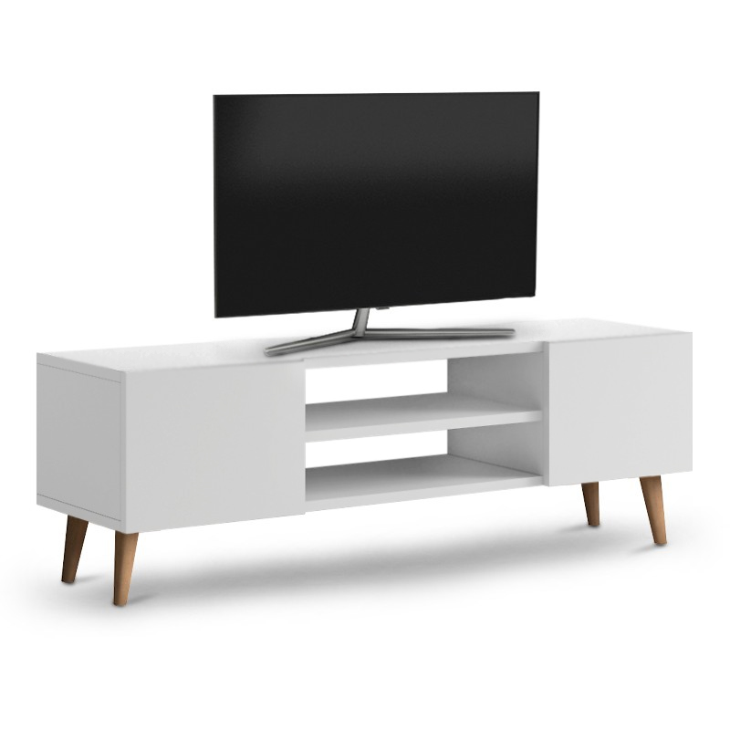 Έπιπλο τηλεόρασης Etna Megapap από μελαμίνη χρώμα λευκό 120x30x40εκ. Έπιπλο τηλεόρασης Etna Megapap από μελαμίνη χρώμα λευκό 120x30x40εκ.