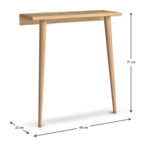 Κονσόλα επιτοίχια Fiona Megapap χρώμα oak 60x22x73εκ. - Image 5