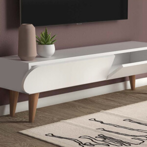 Έπιπλο τηλεόρασης Lotus Megapap χρώμα λευκό 120x30x40εκ. - Image 2