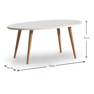 Τραπεζάκι σαλονιού Orbit Megapap χρώμα λευκό 118x53x41εκ. - Image 4