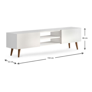 Έπιπλο τηλεόρασης Plane Megapap χρώμα λευκό 150x32x46εκ. - Image 5