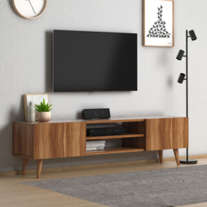 Έπιπλο τηλεόρασης Plane Megapap χρώμα καρυδί 150x32x46εκ. - Image 3