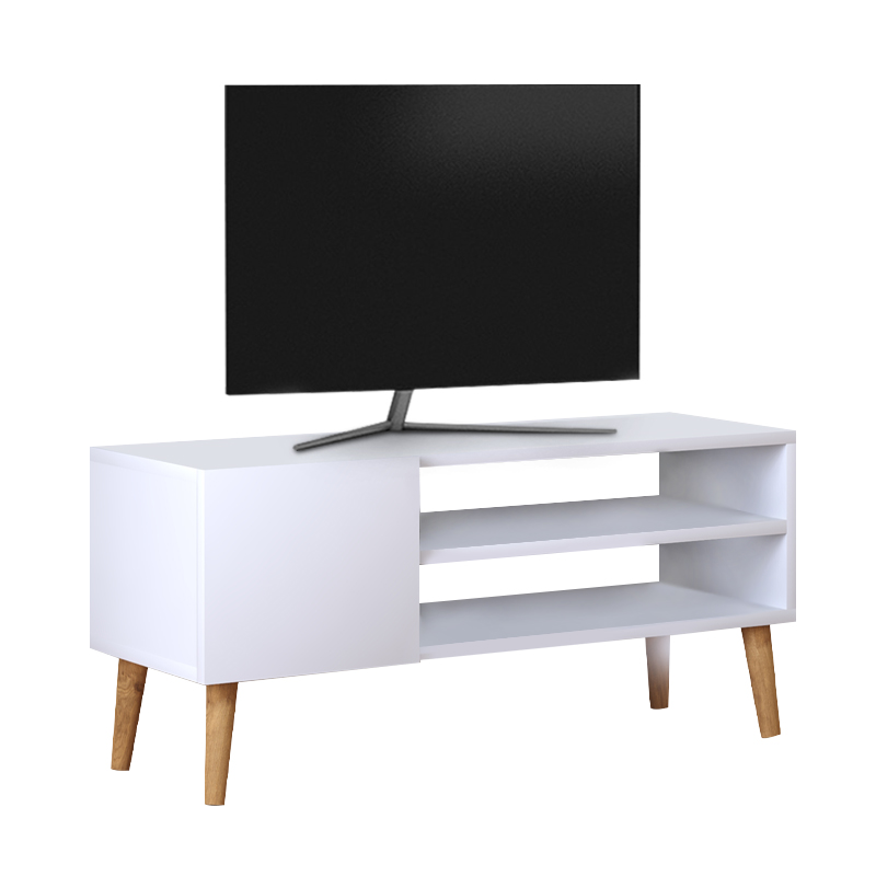 Έπιπλο τηλεόρασης Porto Megapap από μελαμίνη χρώμα λευκό 90x32x42εκ.