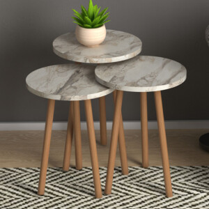 Βοηθητικά τραπεζάκια Roma Megapap χρώμα εφέ μαρμάρου - Image 2