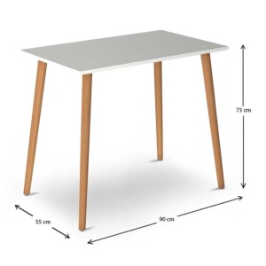 Τραπέζι Fiona Megapap από μελαμίνη χρώμα λευκό 90x55x75εκ. - Image 3