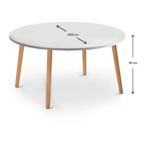 Τραπεζάκι σαλονιού Circle Megapap χρώμα λευκό 90x90x40εκ. - Image 3