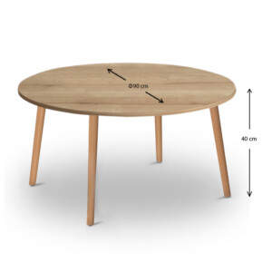 Τραπεζάκι σαλονιού Circle Megapap χρώμα oak 90x90x40εκ. - Image 3