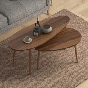 Βοηθητικά τραπεζάκια Elips Megapap χρώμα καρυδί 116x46x46εκ. - Image 2