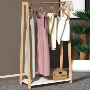 Έπιπλο εισόδου - Κρεμάστρα Como Megapap από μελαμίνη χρώμα λευκό - oak 74x38x138εκ. - Image 3