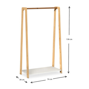 Έπιπλο εισόδου - Κρεμάστρα Como Megapap από μελαμίνη χρώμα λευκό - oak 74x38x138εκ. - Image 4