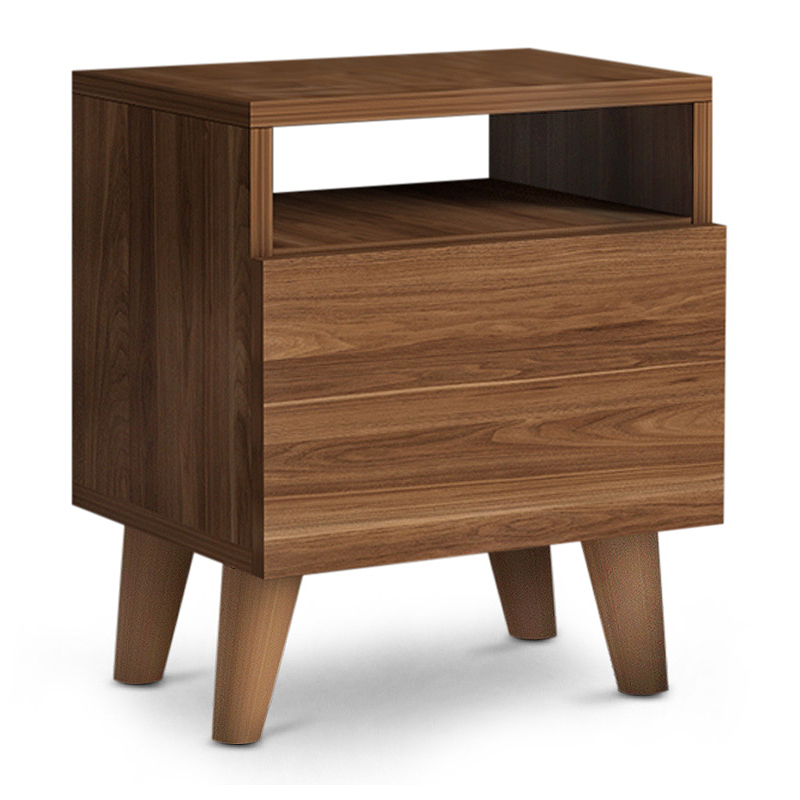 Κομοδίνο Luce Megapap από μελαμίνη χρώμα καρυδί 40x30x47 Κομοδίνο Luce Megapap από μελαμίνη χρώμα καρυδί 40x30x47