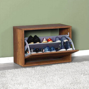 Παπουτσοθήκη 6 ζεύγων Step Megapap χρώμα καρυδί 60x30x42εκ. - Image 2