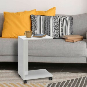 Βοηθητικό τραπέζι C-Shaped Megapap χρώμα λευκό gloss 35x45x65εκ. - Image 2