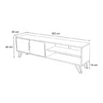 Έπιπλο τηλεόρασης Foot Megapap χρώμα καρυδί - λευκό 160x35x49εκ. - Image 4