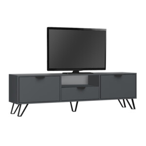 Έπιπλο τηλεόρασης Jasmine Megapap χρώμα ανθρακί 170x35x50εκ. - Image 3