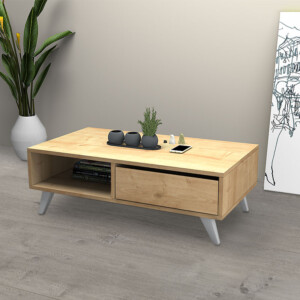 Τραπεζάκι σαλονιού Aster Megapap χρώμα φυσικό οξιάς 120x56x40εκ.