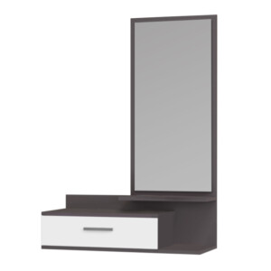 Έπιπλο εισόδου - τουαλέτα Joy Megapap με καθρέφτη χρώμα ανθρακί - λευκό 80x35x116εκ. - Image 3