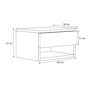 Κομοδίνο επιτοίχιο Mary Megapap χρώμα λευκό 40x30x23εκ. - Image 4