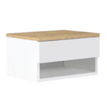 Κομοδίνο επιτοίχιο Mary Megapap χρώμα φυσικό οξιάς - λευκό 40x30x23εκ. - Image 3