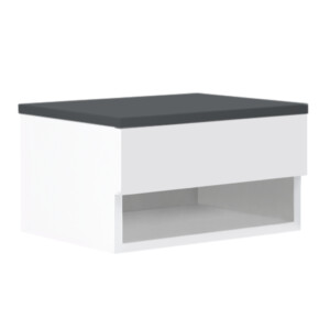 Κομοδίνο επιτοίχιο Mary Megapap χρώμα ανθρακί - λευκό 40x30x23εκ. - Image 3