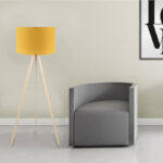 Φωτιστικό δαπέδου Rosling Megapap Mdf/ύφασμα Pvc χρώμα φυσικό/κροκί 38x21x140εκ. - Image 2