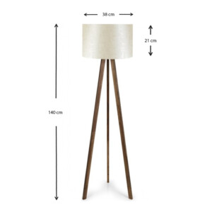 Φωτιστικό δαπέδου Rosling Megapap Mdf/ύφασμα Pvc χρώμα καρυδί/μπεζ 38x21x140εκ. - Image 3