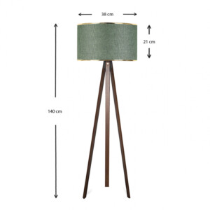 Φωτιστικό δαπέδου Rosling Megapap Mdf/ύφασμα Pvc χρώμα καρυδί/κυπαρισσί 38x21x140εκ. - Image 3